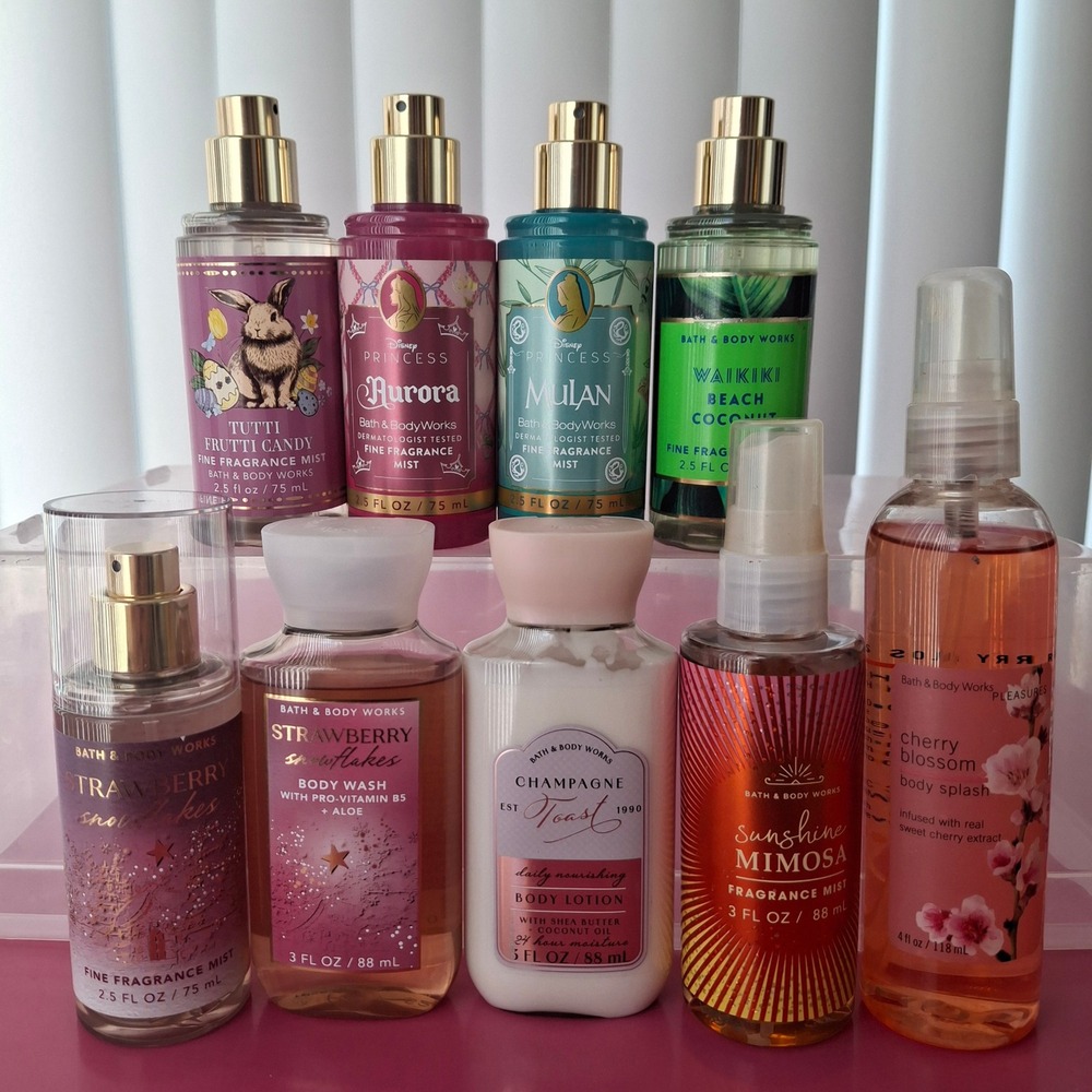 Bath & Body Works Fragrance Mist Lotion Wash Travel Size Lot of 9 Variety Scents
